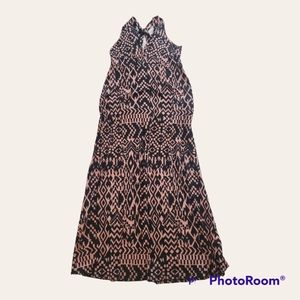 Long Maxi Dress with pink and black pattern size L